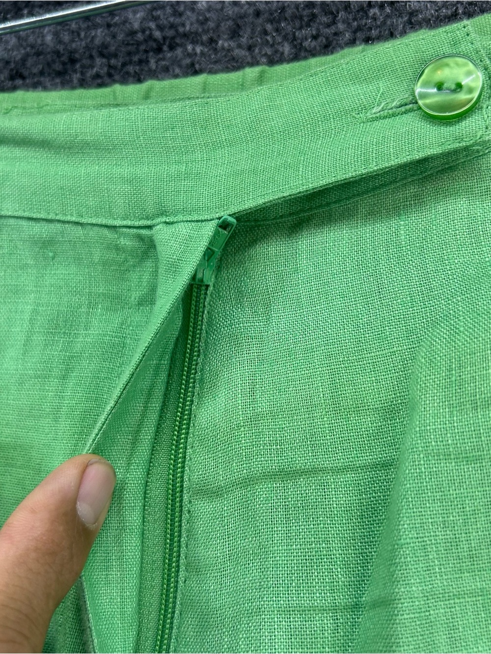 JM Collection Womens Green 100% Linen 2pc Set Blazer Sz 16 Cropped Pants Sz 14 - Picture 12 of 16